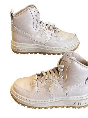 Nike Air Force 1 High Top Utility 2.0 Fossil Stone Pearl Sneakers Womens  7